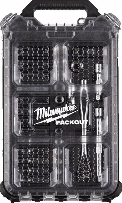 Set çelësa me goditje Milwaukee PACKOUT, 3/8", 32 copë, i zi