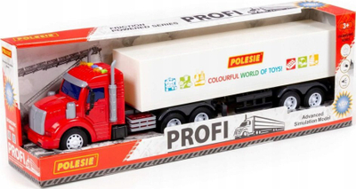 Kamion lodër Polesie Profi 93462, me rimorkio, me drita dhe zë, i kuq me të bardhë