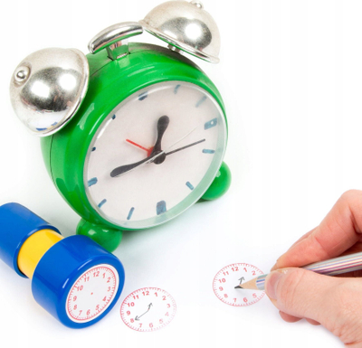 Vulë mësimore Derform Stamp For Learning The Clock, për mësimin e orës me akrepa, për kalamaj