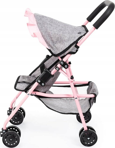 Karrocë kukllash Bayer Design Butterfly, deri 46 cm, palosëse, rozë gri