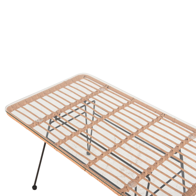 Tavolinë për kafe për ambient të jashtëm Allegra 95×55×51,5 cm (HM6076), zezë/ bezhë
