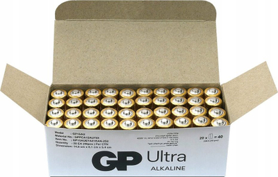Bateri alkaline GP Ultra G Tech AA LR6, 1.5V, pako me 40 copë