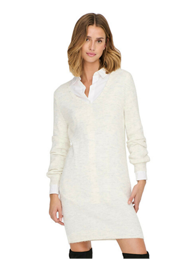 Fustan Jacqueline de Yong JDYELANORA Relaxed Fit, i bardhë