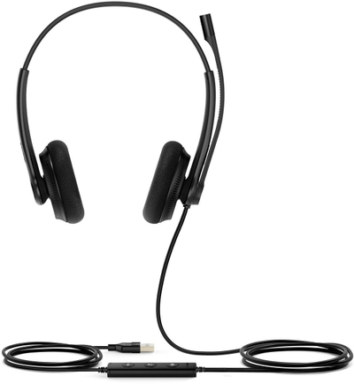 Kufje Yealink UH34 Lite Dual UC, USB A, me mikrofon, të zeza
