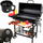 Grill me qymyr pa markë, me kapak, sipërfaqe 71x34.5 cm, i zi