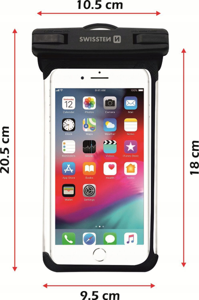 Futrollë uji Swissten Waterproof, universale deri 6.3", TPU, transparente