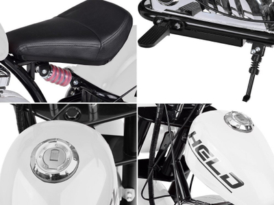 Motor elektrik për fëmijë Chopper, 24V, drita LED, i bardhë