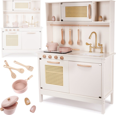 Kuzhinë druri BOHO Retro Kitchen, MDF, me aksesore, shumëngjyrëshe