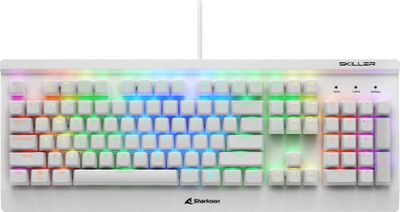 Tastierë gaming Sharkoon SKILLER SGK3 White, mekanike Kailh Red, RGB, e bardhë