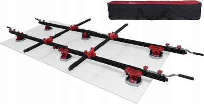 Sistem për me çu pllaka Rubi SLAB TRANS HEAVY DUTY N, 3600 mm, 6 kupa thithëse, i kuq e zi