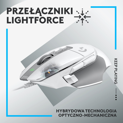 Set gaming Logitech G502 X HERO 25K me mouse pad G640 SE, me kabllo, i bardhë
