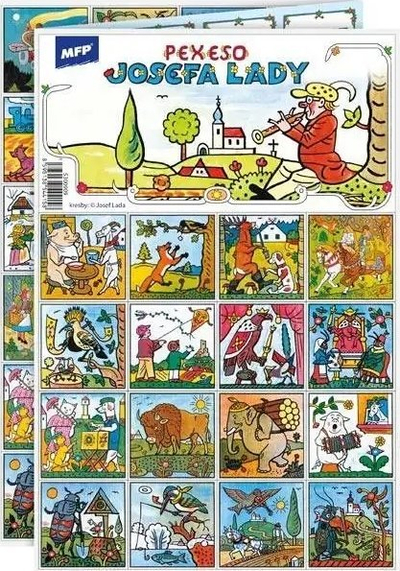 Lojë memorie MFP Pexeso Josef Lada, 3xA4, 32 çifte kartash, shumëngjyrëshe