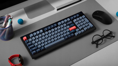 Mеханичка тастатура Keychron V5 Max, безжична, RGB, Gateron Jupiter Red, црна