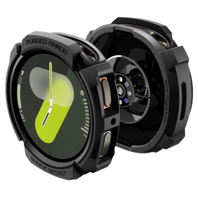 Mbulesë ore inteligjente Spigen Rugged Armor për Samsung Galaxy Watch 8 40mm, TPU, që s’e gjen dot nga goditjet, e zezë