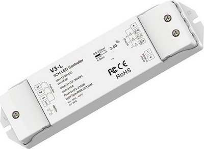 Kontroller LED RGB SKYDANCE V3-L, 12-48V, 3x6A, i bardhë
