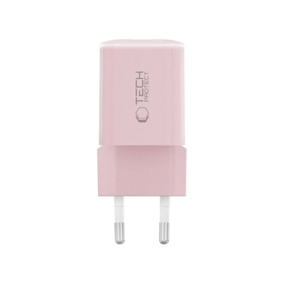 Полнач за мрежа Tech-Protect NCM33W, 33W, 2 порти USB PD QC3.0, розова