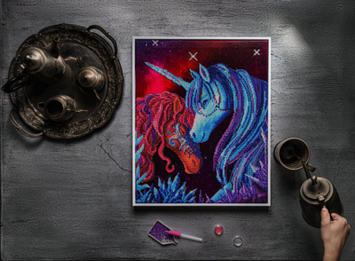 Set pikture me gurëza DIAMOND DOTZ DD9 Crystal Garden, për nivel të ndërmjetëm, 42 x 52cm