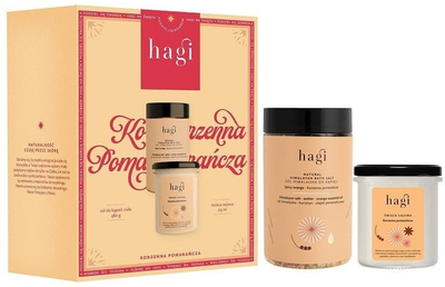 Сет за аромотерапија Hagi Spiced Orange, свеќа 215ml, сол за бања 480g