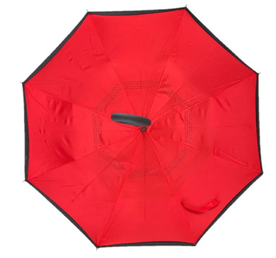 Çadër Blooming Brollies Inside out Plain Red Umbrella, e kuqe/zezë