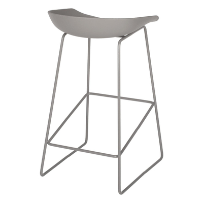 Stol metalik me ulëse PP 47×47×83 cm (HM8450.10), gri