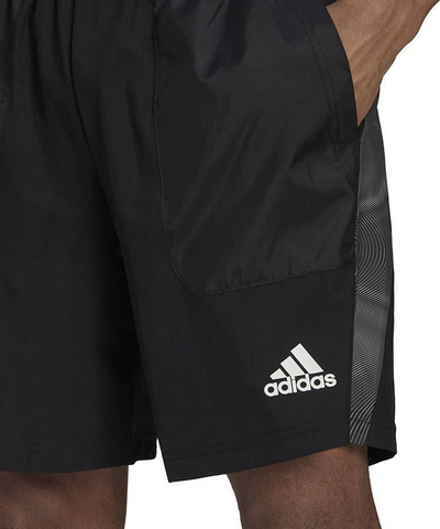 Pantallona të shkurtra Adidas Season, poliester i ricikluar, masa M, të zeza