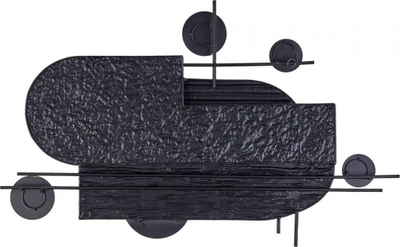 Dekor muri Beliani LUTETIUM, metal, 86x55cm, e zezë ari