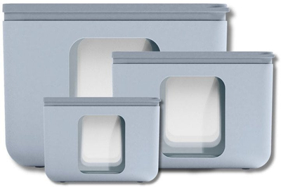 Сет садови за кујна Blim Plus Quadro Combo XS S M PEEK BOX, 3 парчиња, пластика, сива