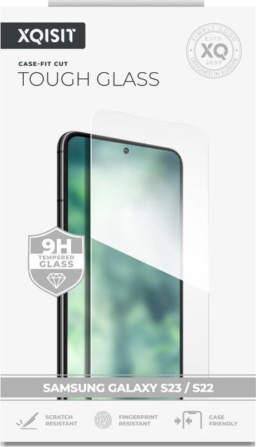 Заштита за екран XQISIT Tough Glass за Samsung Galaxy S22 S23, калено стакло, проѕирно