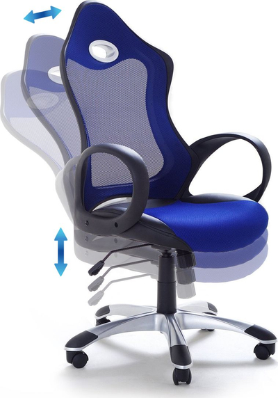 Karrige pune ICHAIR Office, ergonomike, me ngritje lartësie, blu e errët