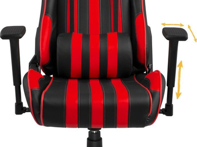 Karrige gaming YENKEE Sabotage, me mbështetje për mesit, mban deri 150 kile, e zezë me të kuqe