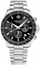 Orë burrash Giewont GW3520-B2 Chronograph, xham safir, argjendtë e zezë