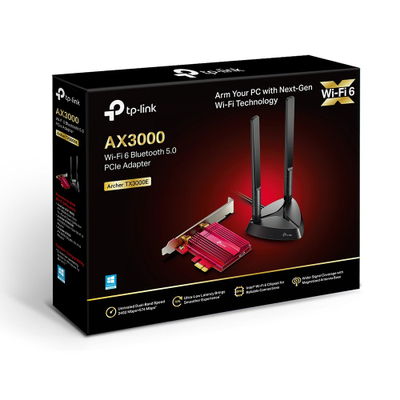 Адаптер за мрежа TP-Link Archer TX3000E, Wi-Fi 6, Bluetooth 5.0, црн