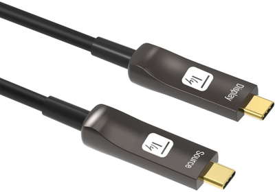 Kabllo USB C Techly Active AOC, me fibër optike, 4K, 10m