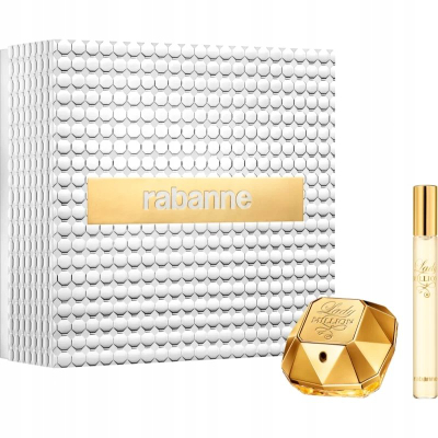 Set parfum për goca Rabanne Lady Million, deodorant, paketim dhurate, ari