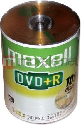 Disqe DVD+R Maxell, 4.7GB, 16x, 100 copë