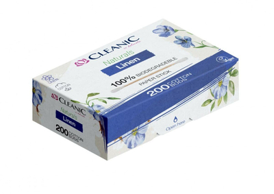 Shkopinj higjienikë Cleanic Naturals Linen, 200 copë, pambuk me fibra liri