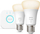 Set drite smart Philips Hue Starter Kit, Bridge, 2 llampa E27 9.5W, dritë e bardhë e ngrohtë