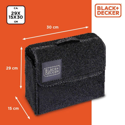 Organizues mjetesh BLACK+DECKER, prej materiali tekstil, palosës, i zi