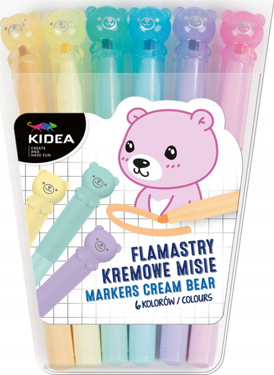 Set markera Kidea Bears, 6 ngjyra, për fëmijë
