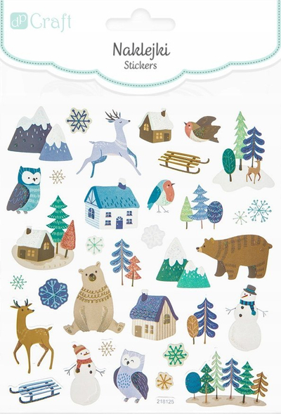 Stickerë dekorativë Dalprint Winter Landscape, me shkëlqim, motive dimri, me ngjyra