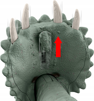 Figurinë dinosauri Jurassic World Gigantic Trackers Triceratops, lodër aksioni e madhe, shumëngjyrëshe
