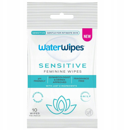 Peceta intime SEPTONA WaterWipes Fem Care Sensitive, për lëkurë të ndjeshme, pa aromë, 10 copë