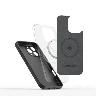 Kllëf telefoni Tech-Protect Liquid Silicone, MagSafe, për iPhone 16 Pro, i zi
