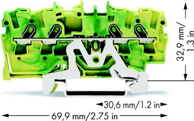 Lidhës Wago me 4 tela, 1.5 mm2, i verdhë - gjelbër