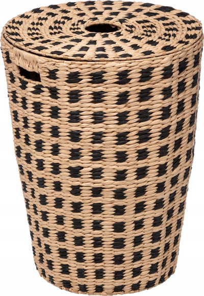 Shportë rrobash 5five Paper Laundry Basket 40L, me kapak, bezh e zezë
