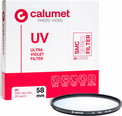 Filtër UV Calumet SMC Ultra Slim, 58mm, i zi