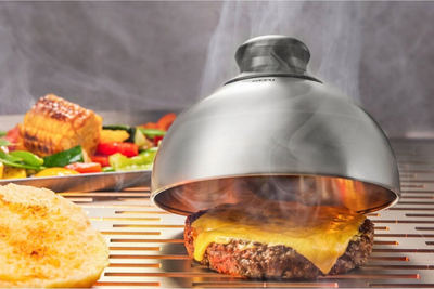Kapak për burger Gefu BBQ G-89557, çelik inox, dorezë rezistente ndaj nxehtësisë, gri