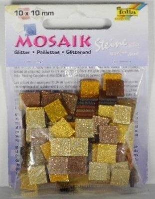 Guralecë mozaiku Folia Stones Glitter Mix, 10x10mm, 45g, shumëngjyrëshe