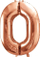 Balonë XXL me numrin 0, 86 cm, folie, rose gold