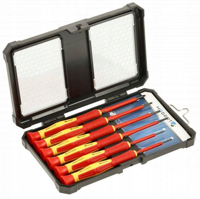 Сет прецизни шрафцигери Hogert Technik HT1S987, 6 парчиња, 65 mm, црвено жолта